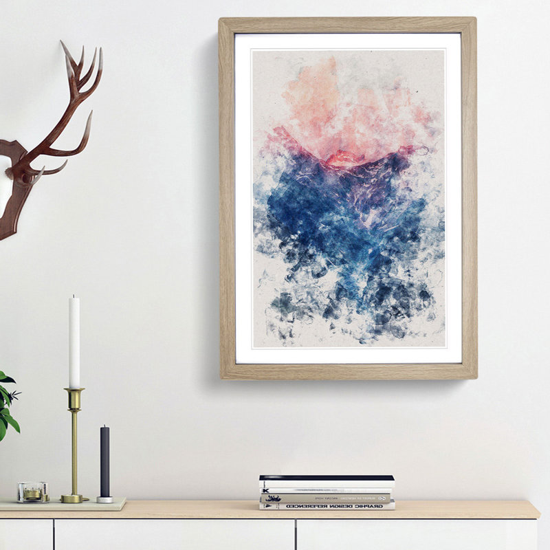 Ravine to the Clouds - Picture Frame Painting Print, 45cm H x 33cm W x 2cm D, Oak Framed