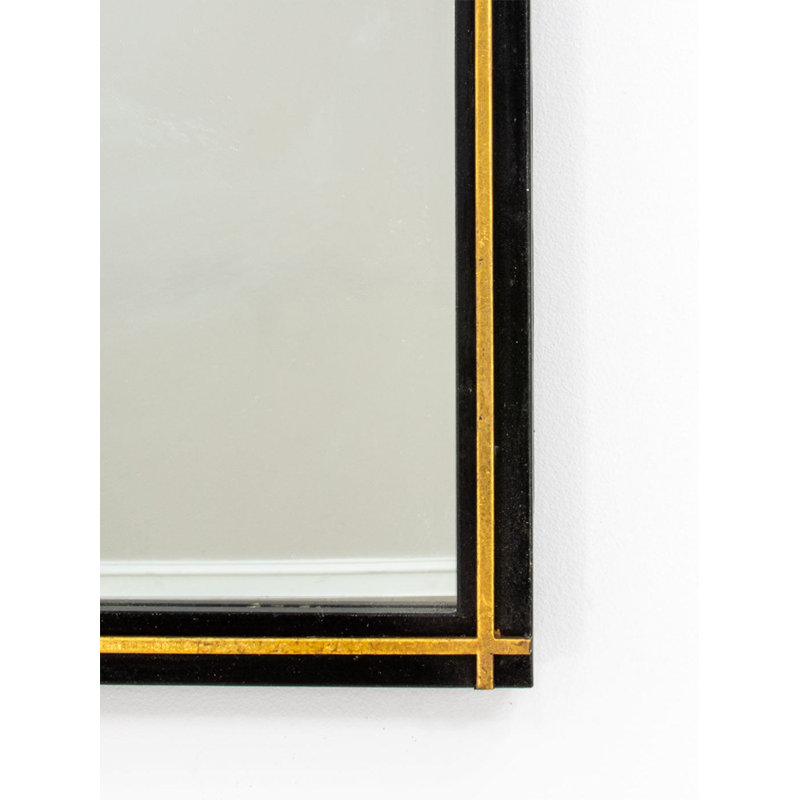 Lele Flat Metal Wall Mirror, Black/Gold
