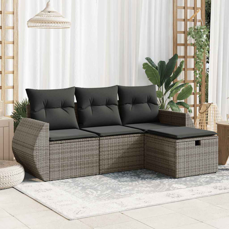  Patio Sofa Set Gray, Gray