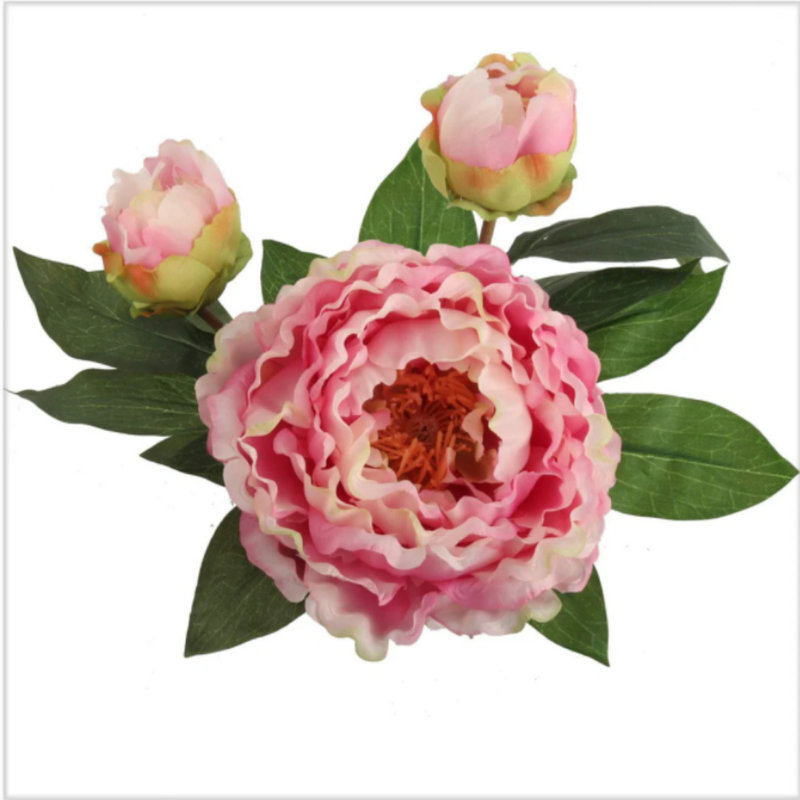 Arrangement floral pivoines en soie artificielle, Mauve