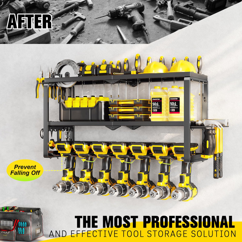 3 Layers Power Tool Organizer Wall Mount