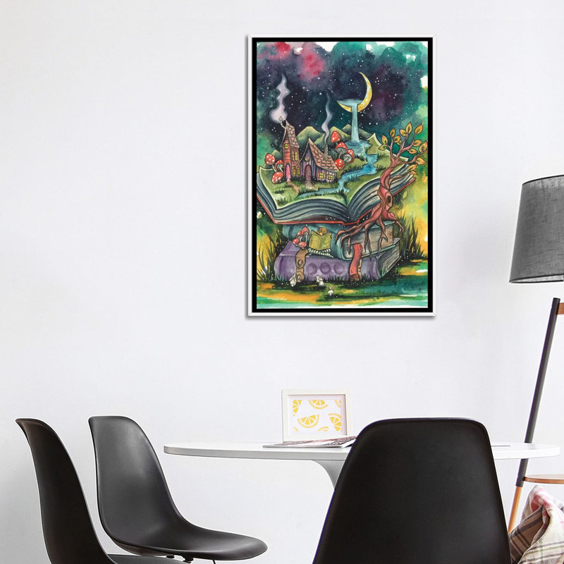 Impression d’art graphique, "each other" par Loui, Toile classique avec cadre brun, Pas de tapis