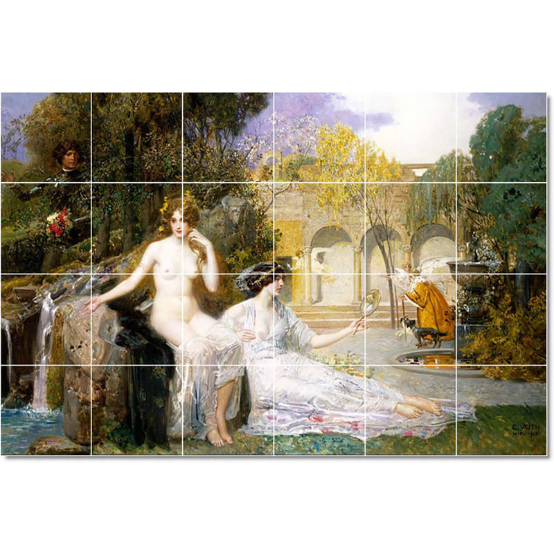 Carreau de céramique décorative 36 po x 24 po 6 po x 6 po, Peinture Eduard Veith Mythology W23235