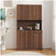 70.87" Tall Wardrobe& Kitchen Cabinet, With 6-Doors, 1-Open Shelves And 1-Drawer For Bedroom,Walnut