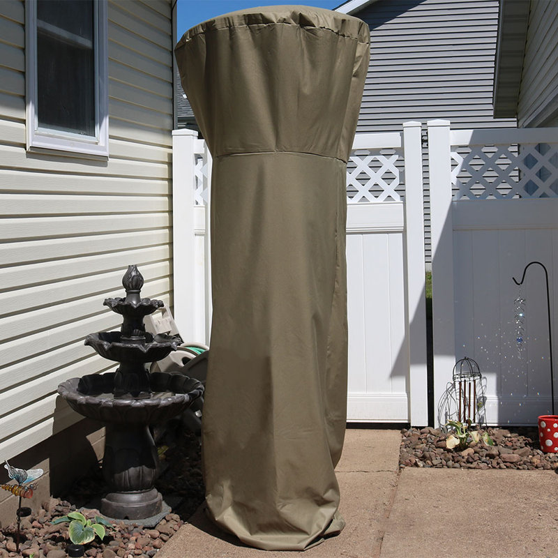 Hamby 38" x 38" x 94" Khaki Patio Heater Cover with Drawstring Closure