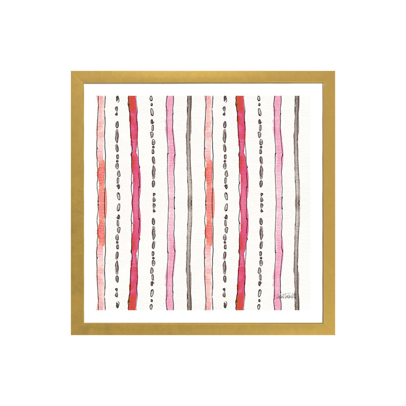 Art sur motif chic accents vi, H 24 po x l 24 po x P 1 po, Papier encadré doré
