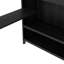Lit superposé double au-dessus d'un lit simple en métal avec bureau pliant, garde-robe avec DEL, économie d'espace / réduction du bruit, noir