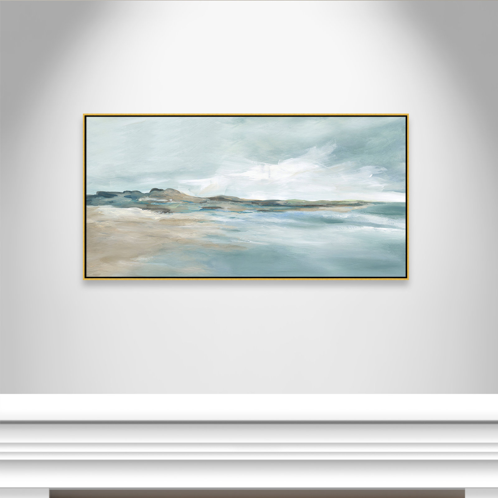Sandpoint Print by Carol Robinson, 31.5" H x 61.5" W, Gold