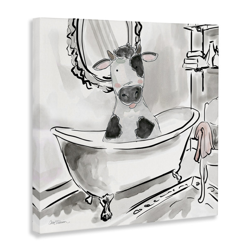 Toile de vache minimaliste, design par Carol Robinson, H 24 po x l 24 po