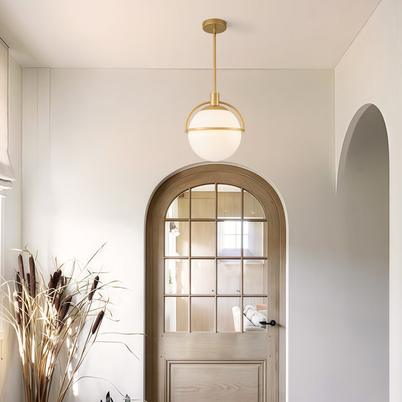 Luminaire suspendu à intensité variable à un globe 9,65 po Gladi, Doré, H 12,99 po x l 10,82 po x P 10,82 po