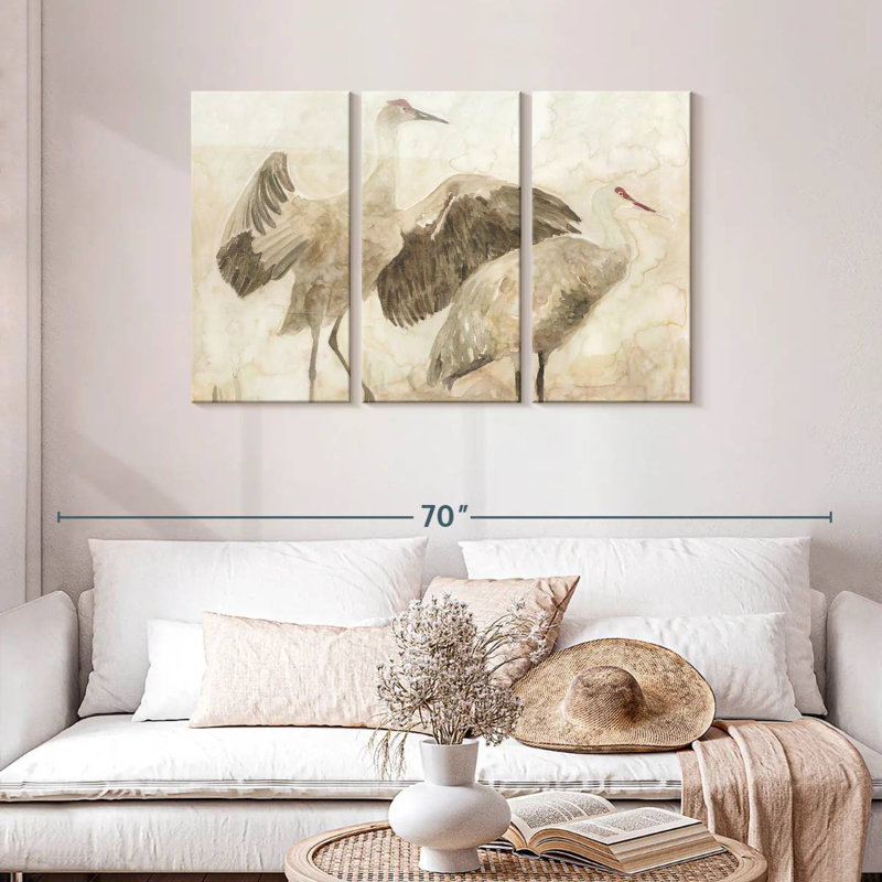Two Sandhill Cranes, 28" H x 45" W