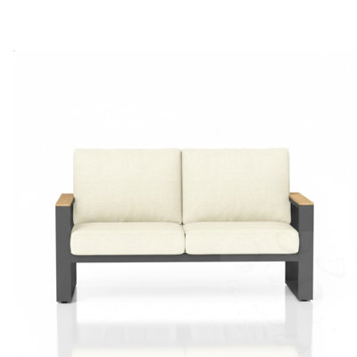 2-seat Outdoor Sofa with Cushions