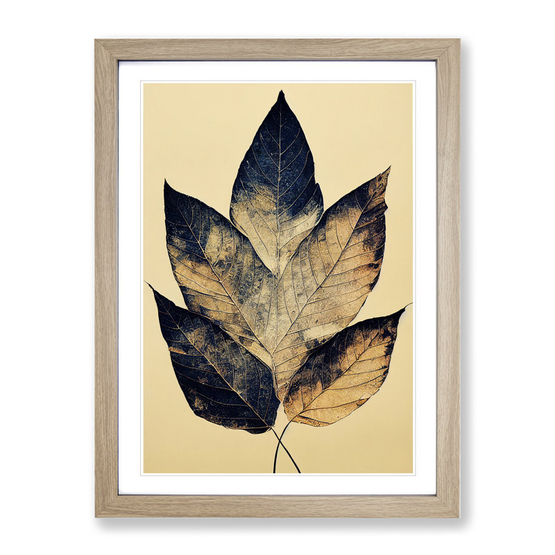An Angelical Leaves 1 Piece Single Picture Frame Wall Art, 64cm H x 46cm W x 2cm D, Oak