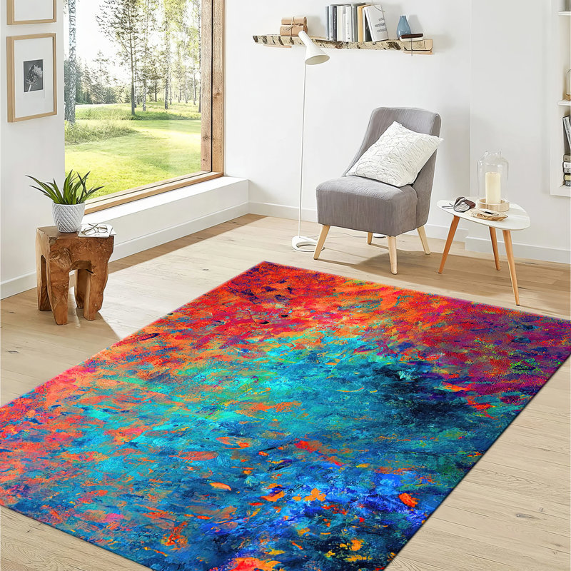 Stylish Printed Goblen Fabric Rug with Intricate Abstract Artistic Design Perfect for Elevating Indoor Aesthetics and Comfort