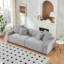 Grand canapé 104,72 pouces à 4 places avec 4 coussins décoratifs, tissu confortable en velours côtelé gris pour le salon-1167442551