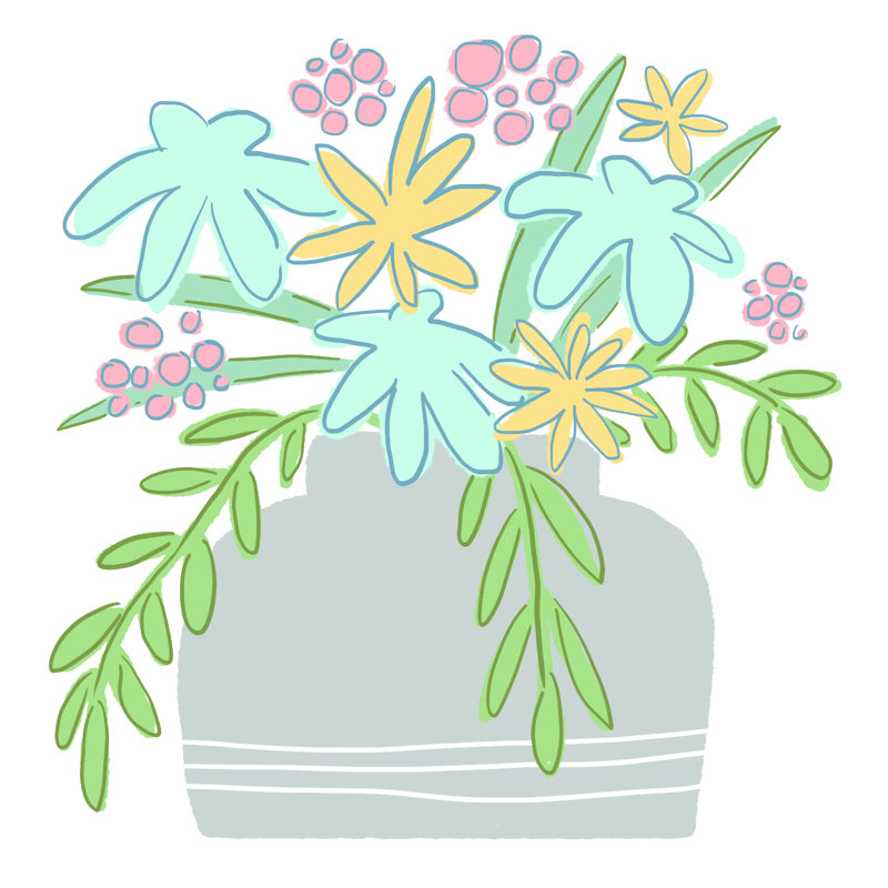 Cute Tiny Flower Vase - Wrapped Canvas Art Prints, 76cm H x 76cm W