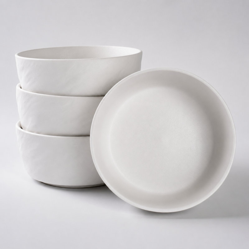 Adria Stone Texture Stoneware Bowl Set (Set of 4)