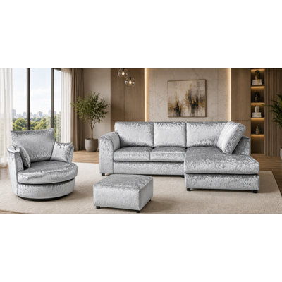 4 Seater Velvet Sofa & Chaise