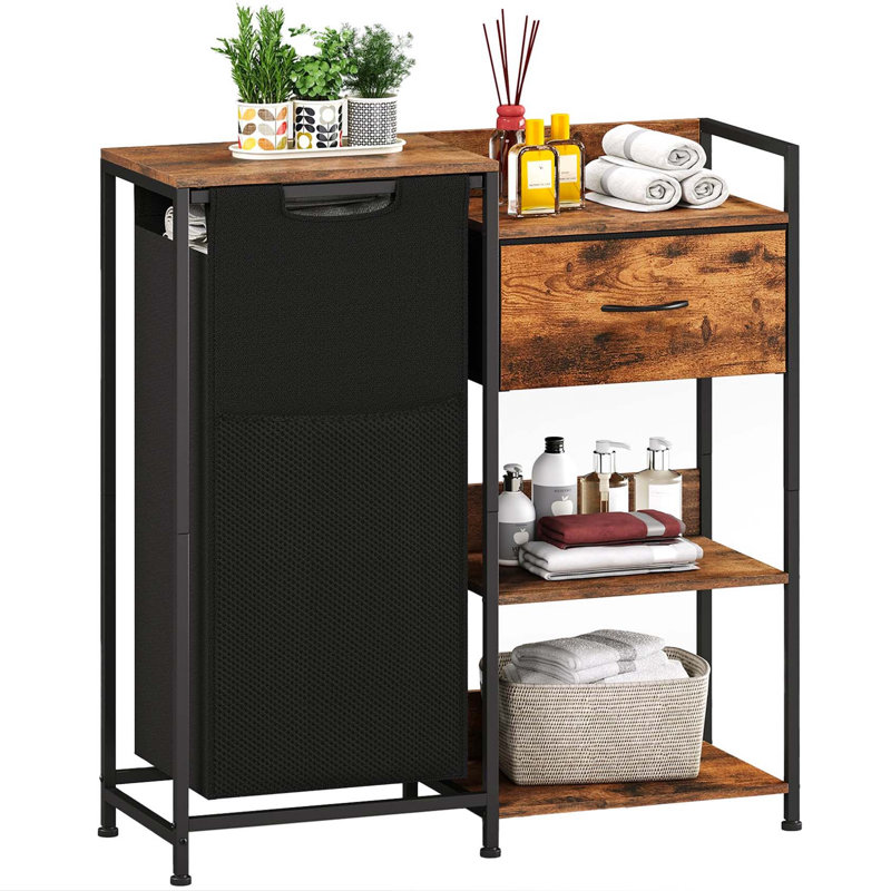 Bhargava Laundry Hamper, Brown/Black