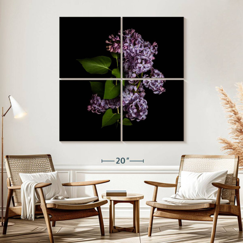 Harnek lilas dans le noir, H 57 po x l 57 po
