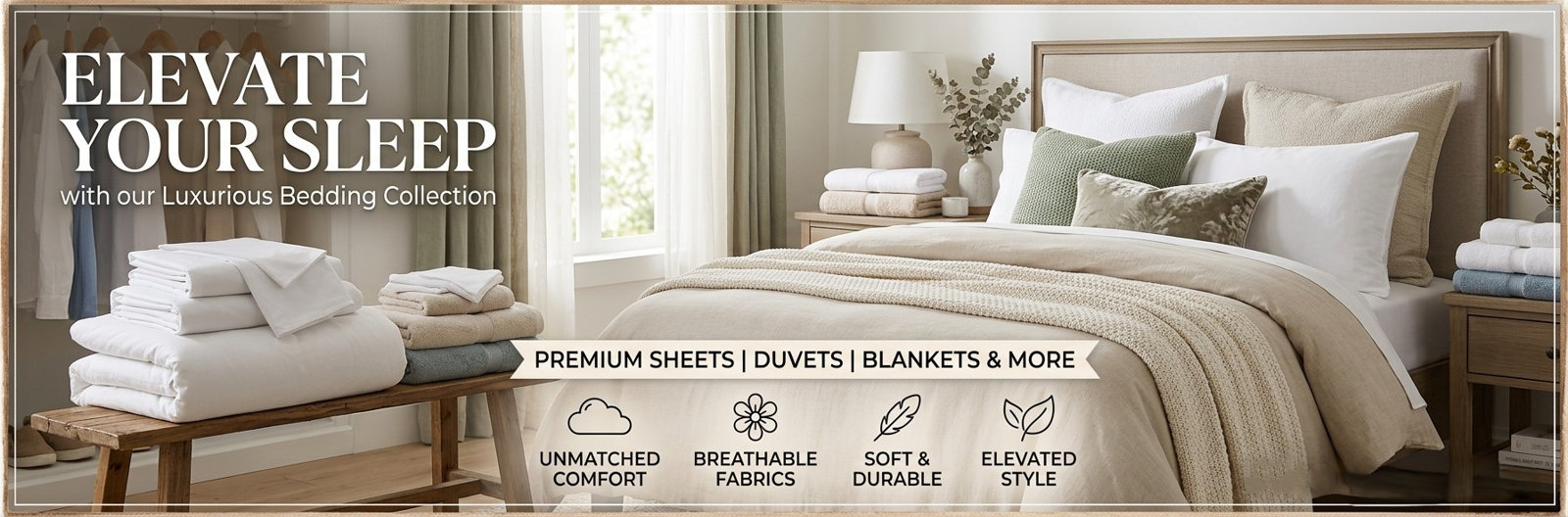 Elevate your sleep with our luxurious bedding collection