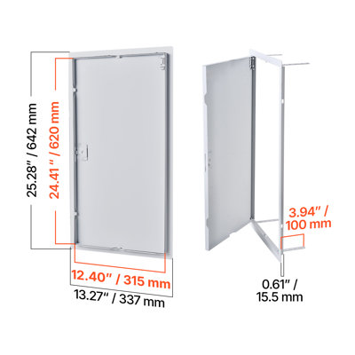 Panneau d'accès pour cloison sèche, porte d'accès en acier galvanisé de 25,3 x 13,3 po, panneau de service articulé facile à installer avec loquet de tournevis, pour plomberie électrique au plafond, découpe de 12,4 x 24,4 po, blanc
