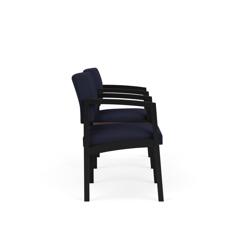 Structure tandem 2 places avec table centrale en acier Lenox, Noir / noyer cacao, Cocoa Walnut