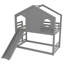 Lit mezzanine simple avec glissière et tablettes de rangement, lit mezzanine en bois massif avec fenêtre, adapté aux enfants, gris-2095836686