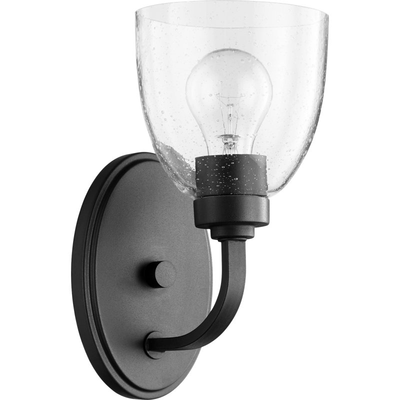 Cariad Armed Sconce, Clear-Seeded, Noir