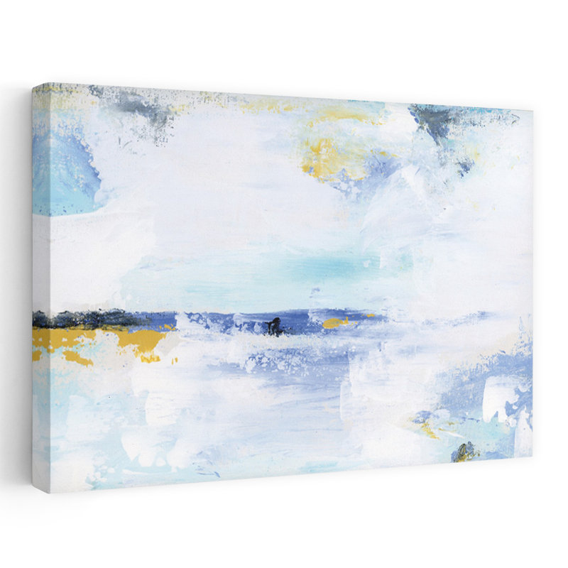 Art mural de paysage côtier abstrait audacieux, H 48 po x l 32 po