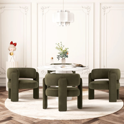 Modern Upholstered Barrel Armchair