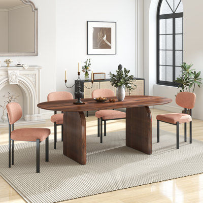 Oval  Double Pedestal Dining Table Sets