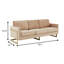 Canapé confortable en velours 3 places avec base en acier inoxydable Bellago-1322589165