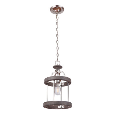 Luminaire suspendu cylindrique 1 lumières avec accents de bois Arkaitz