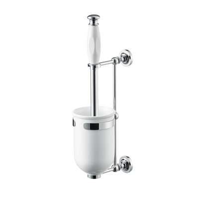 16.496" H Wall-Mounted Toilet Brush and Holder