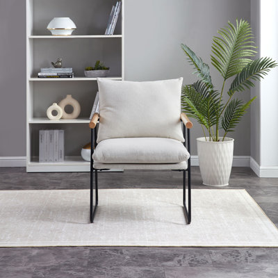 Chaise d'appoint avec coussin amovible blanc