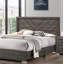 Tête de lit contemporaine contemporaine à finition grise et grand lit 1pc