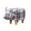Tartan Cow Footstool with wooden legs-47967545