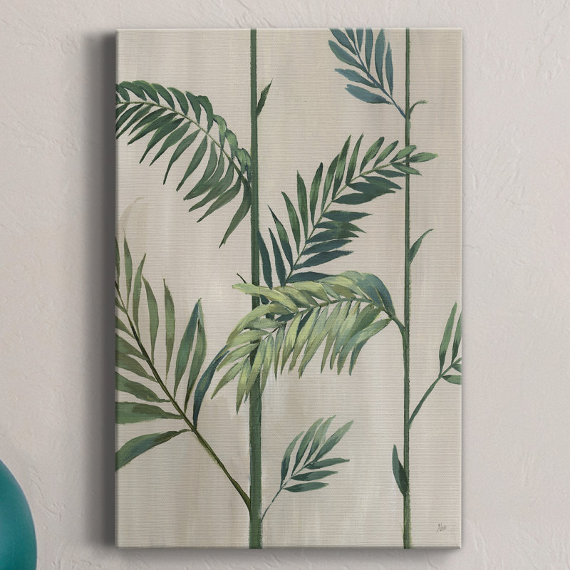 Modern Fronds II - peinture sur toile tendue, H 60 po x l 40 po x P 1 po