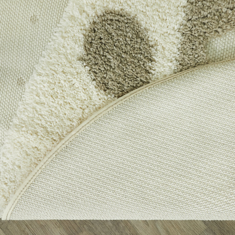 Tapis à poil long Letman, Crème, crème