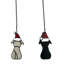 Panneau de vitrail 5,5 "H Pups In Santa Hats