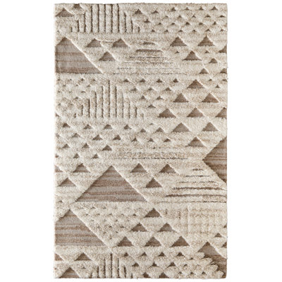 Anica Modern Geometric Ivory Area Rug