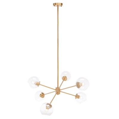 Corie 6 - Light Dimmable Sputnik Modern Linear Chandelier