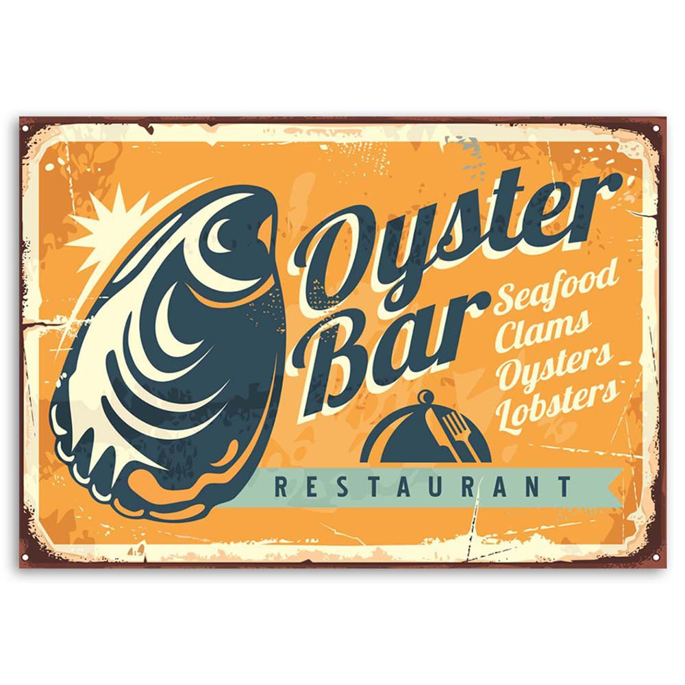 Leinwandbild Retro Oyster Sign