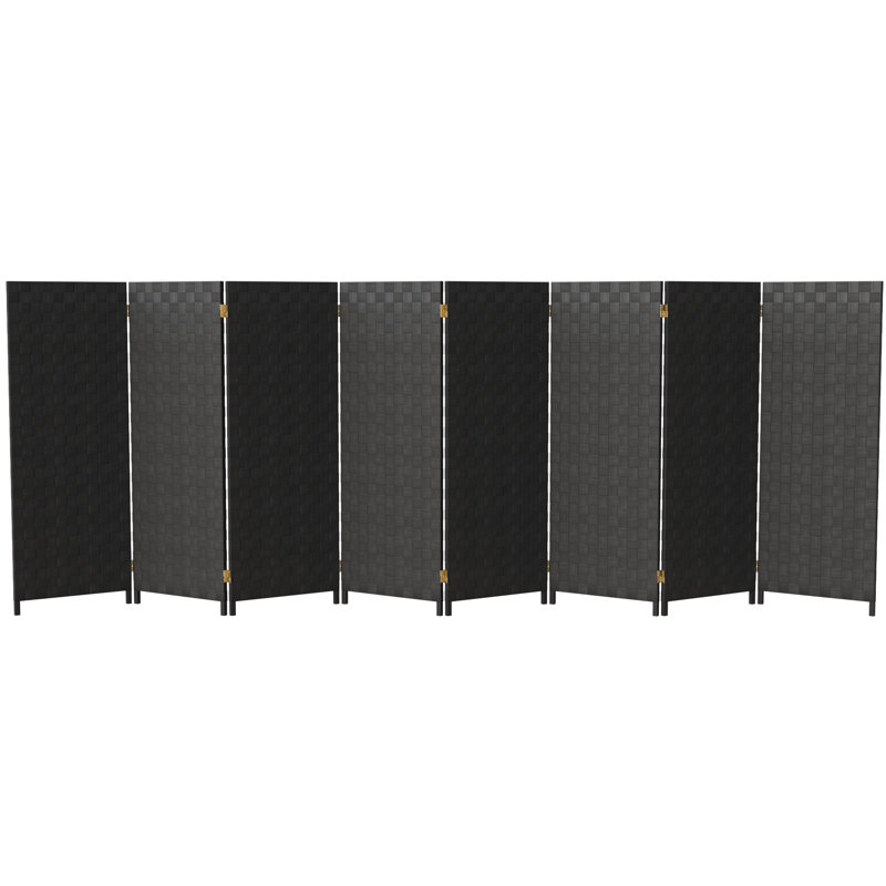 Outdoor Folding Screen, 8, Black, 47" H