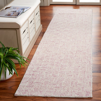 Leni Micro-Loop Area Rug In Pink/Ivory