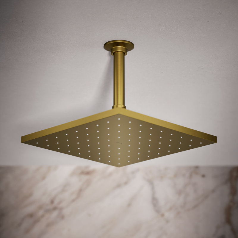 Pomme de douche contemporaine 10 "2,5 GPM, Laiton brossé moderne éclatant