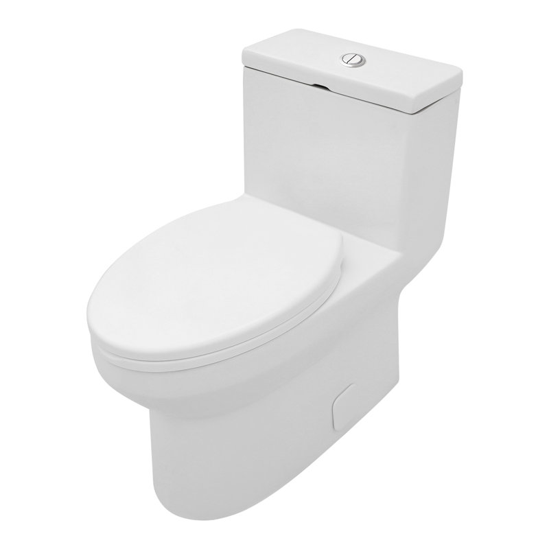 Sarlai 1.6 Gallons GPF Elongated Chair Height Floor Mounted One-Piece Toilet (Seat Included)
