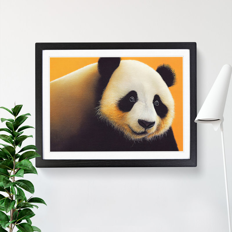 Otherworldly Panda 1 Piece Single Picture Frame Wall Art, 25cm H x 34cm W x 2cm D, Black