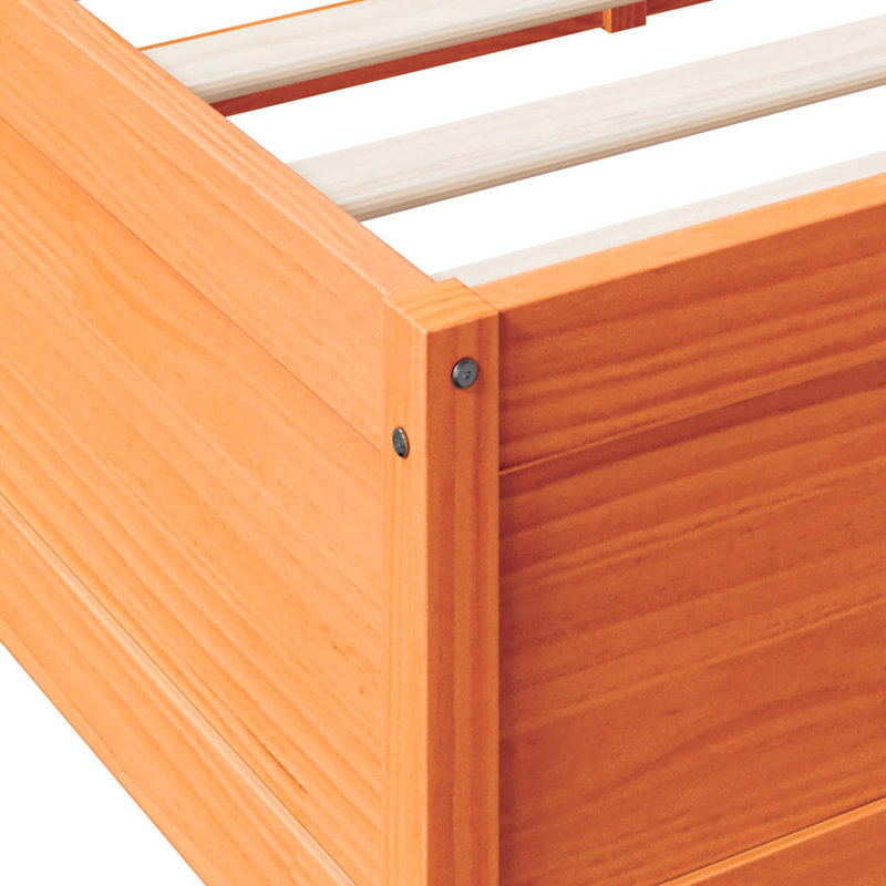 Solid Wood Storage Bed, Wax Brown, Super King (6')